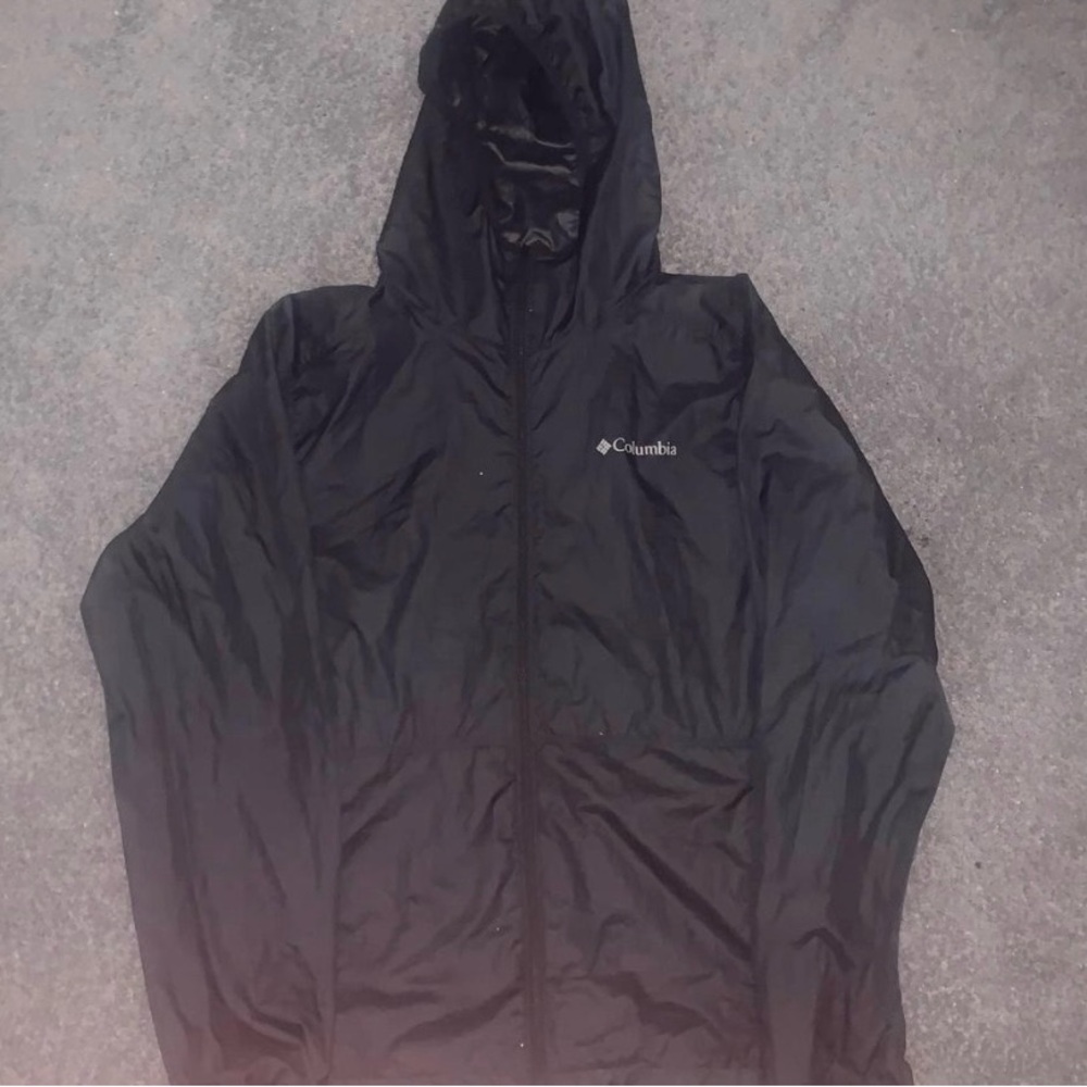 Columbia Men's Dark Hooded Raincoat